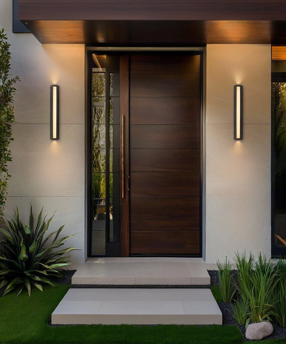 23.6" Modern Dimmable Outdoor LED Wall Sconce, 10W 3000K Warm White