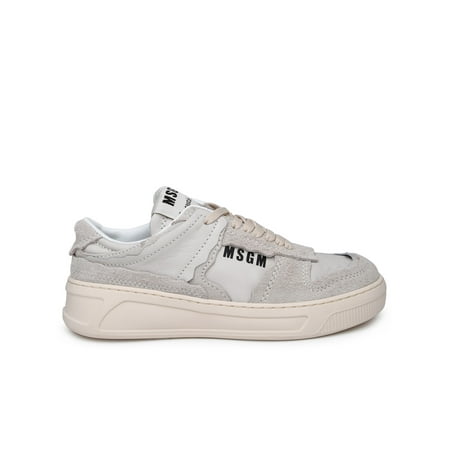 

Msgm Woman Fg1 White Leather Sneakers