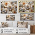 thumbnail image 4 of Designart "Collage Of Vibrant White Zinnias I" Zinnias Floater Framed Canvas Wall Art, 4 of 5