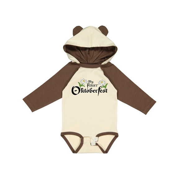 Inktastic My First Oktoberfest with Edelweiss Flowers Boys or Girls Long Sleeve Baby Bodysuit