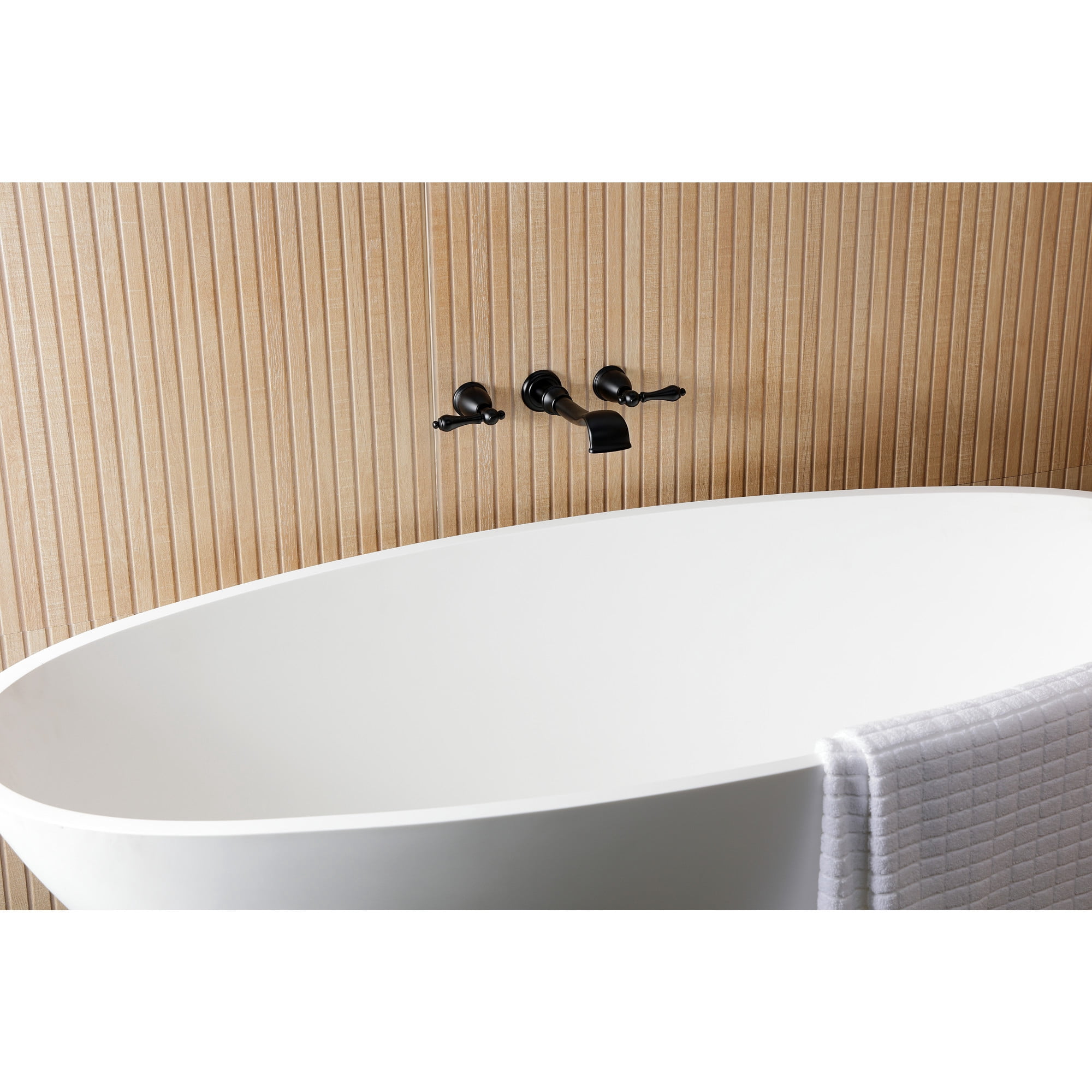 Kingston Brass KS5020AL  Two-Handle Wall Mount Roman Tub Faucet, Matte Black