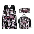 thumbnail image 3 of 3D 3PC-Set New Product Kuromi Backpack Backpack Pencil Bag Student School Bag Primary And Middle School Students, 3 of 5