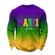 thumbnail image 2 of Ceisia Men's Mardi Gras Gradient Waffle-Knit Sweatshirt | Relaxed Spring/Summer Casual Top Gift, 2 of 5