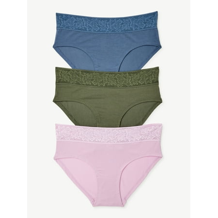 

Joyspun Women s Lace and Modal Hipster Panties 3-Pack Sizes XS to 3XL