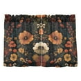 thumbnail image 7 of Yayeee Kitchen Curtains Light Filtering 27"x36" Rod Pocket Short Cafe Window Panel, Dark Floral Pattern, 7 of 7