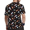 thumbnail image 2 of Wukai Space Rocket Print Men's Short-Sleeved Mesh T-Shirt,Quick-Dry Short Sleeve Workout T-Shirt-, 2 of 8