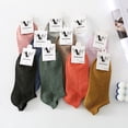 thumbnail image 3 of Calcetines de mujer de dos pines con imitación de orejas atadas, de algodón de color liso, con protección vertical para los pies, calcetines cortos para mujer, calcetines náuticos, calcetines, 3 of 6