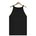 thumbnail image 7 of YYDGH Women's Crew Neck Ribbed Tank Top Halter Sleeveless Summer Knit Cami Top Sweater Tank Black S, 7 of 7