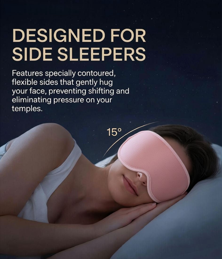 Weighted Sleep Mask for Light Sleepers, 3D Blackout Eye Mask for Deep Night Sleep and Light Blocking