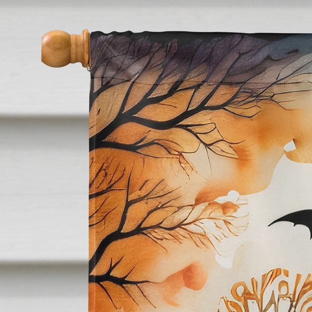 Halloween Dog House Flag 28x40IN Double-Sided Polyester Decorative Sleeve Pole Flag for Outdoor Home Garden Patio
