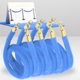 thumbnail image 1 of 4PCS Light Blue Velvet Rope 5FT \u2013 Thick VIP Rope Barrier Set for Events Crowd Control & Event Decor 5 Foot Safety Divider for Parties Weddings Red Carpet Business Entrances, 1 of 8