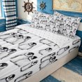 thumbnail image 3 of Erosebridal Watercolor Penguin Zipper Full Size Comforter Sets with Fitted Sheet and 2 Pillowcases for Boys Girls, Graffiti Animal Print Zipper Bedding Set, Gray White, Reversible, 4-Piece, 3 of 7
