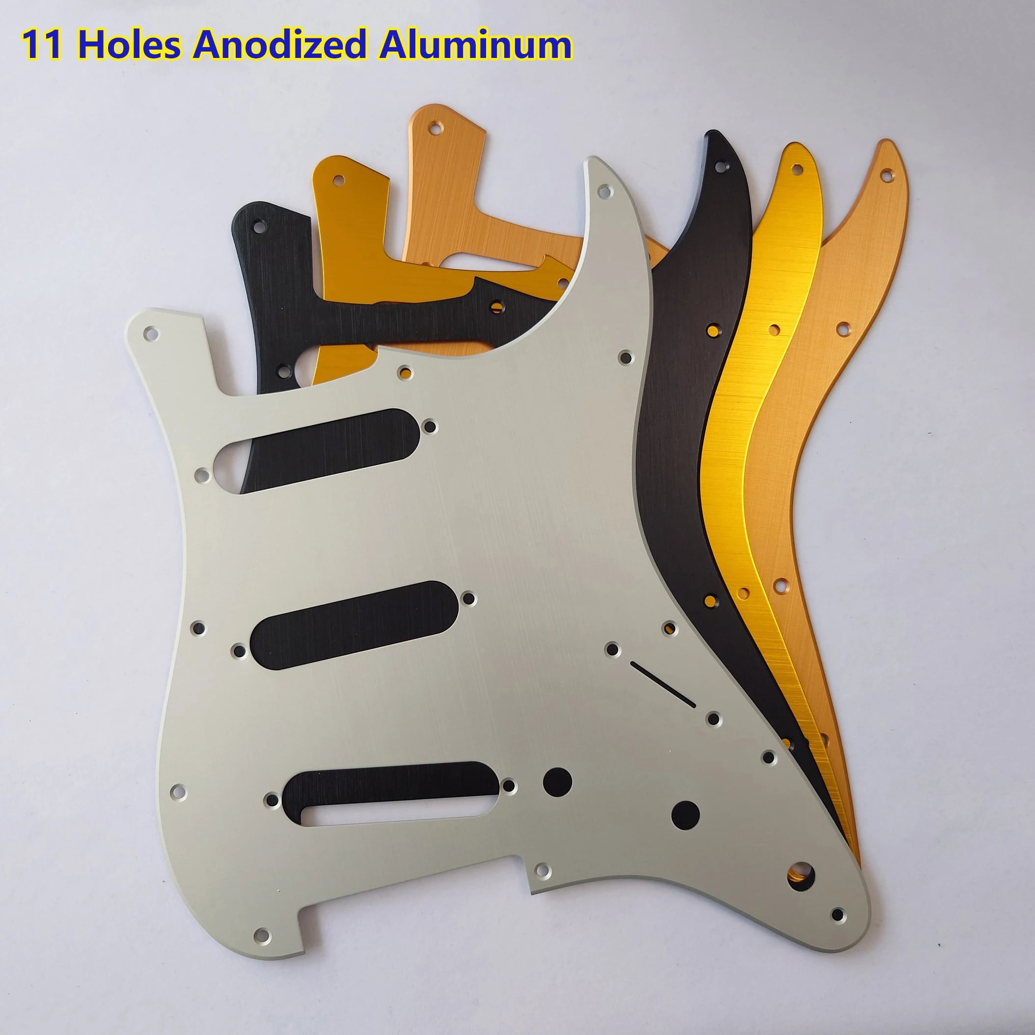 11 Holes SSS Anodized Aluminum Electric Guitar Pickguard for Fender ST SSS Guitar
