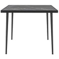 thumbnail image 1 of Square Outdoor Dining Table for 4 | Black Steel Frame & Marble Effect Glass Patio Table - 35.4" x 35.4", 1 of 7