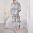 thumbnail image 3 of Pajamas for Women Set - silver sparkle glitter Comfy Long Sleeve Button Up Pajama Sets for Women 2 Piece, Soft Sleepwear Nightwear Pjs Lounge Sets for Women with Pockets, 3 of 6