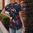 thumbnail image 2 of Paiyanr Women Tunic Tops Casual V-Neck Short Sleeve Shirts Floral Blouses Loose Summer Tops, 2 of 7