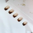 thumbnail image 2 of French Tip Press on Nails Medium Square Fake Nails with Leopard Print Designs Glossy Full Cover Nude Glue on Nails Cheetah Nails Acrylic Stick on Nails for Coquette Women Girls 24 Pcs E22, 2 of 3