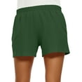 thumbnail image 6 of Womens Summer Shorts Linen 7 Inch Inseam Drawstring Mid-Rise Straight Leg Compression Shorts Cargo Plus Size Biking Bermuda Shorts with Pockets Green XL, 6 of 6