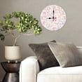 thumbnail image 4 of 10-Inch Silent Wooden Wall Clock, " Pastel Pink Blue Yellow Abstract Wall Clock Home Decor "  Silent Non-Ticking Clock, Battery Operated (AA Batteries Not Included), Artistic Home Decor, 4 of 9