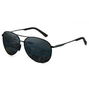 Cyxus Pilot Polarized Sunglasses UV420 Protection Anti Glare Black Frame Eyewear Outdoor for Women Men 1489B02
