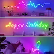 100FT RGB LED Neon Rope Lights, 2 Rolls of 50FT Cuttable Flexible Neon Strips with App and Remote Control, Music Sync, 24V, IP65 Water-Resistant for Bedroom, Gaming Room, Party and Patio Decor