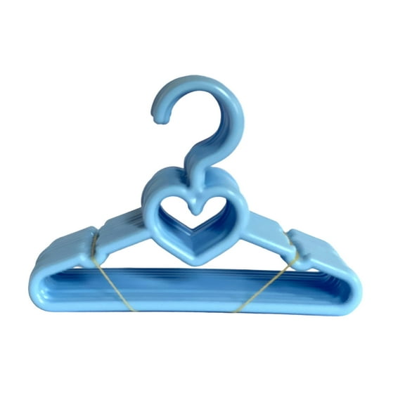MBD 12 -5.5 Inch Blue Heart Hangers Fits 12-14-18 Inch Doll Clothes
