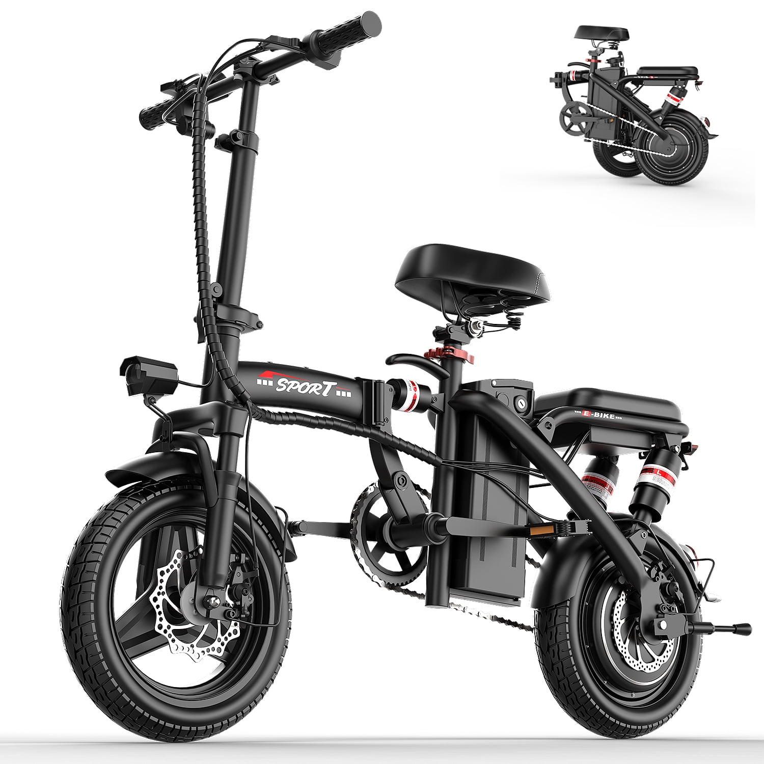 FLOW M1用　ブラック　シート　EBIKE SMLRO M5 Electric Folding Fat Mountain Bike | 48V 1000W