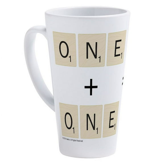 CafePress - Scrabble One One = Six - 17 Oz White Ceramic Latte Mug