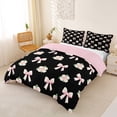 thumbnail image 3 of Erosebridal Girls Black Pink Duvet Cover Set, Cute Bow Flower Floral Bedding Full, Pink Reversible 3pcs, 1 Duvet Cover and 2 Pillowcases, No Comforter, 3 of 6