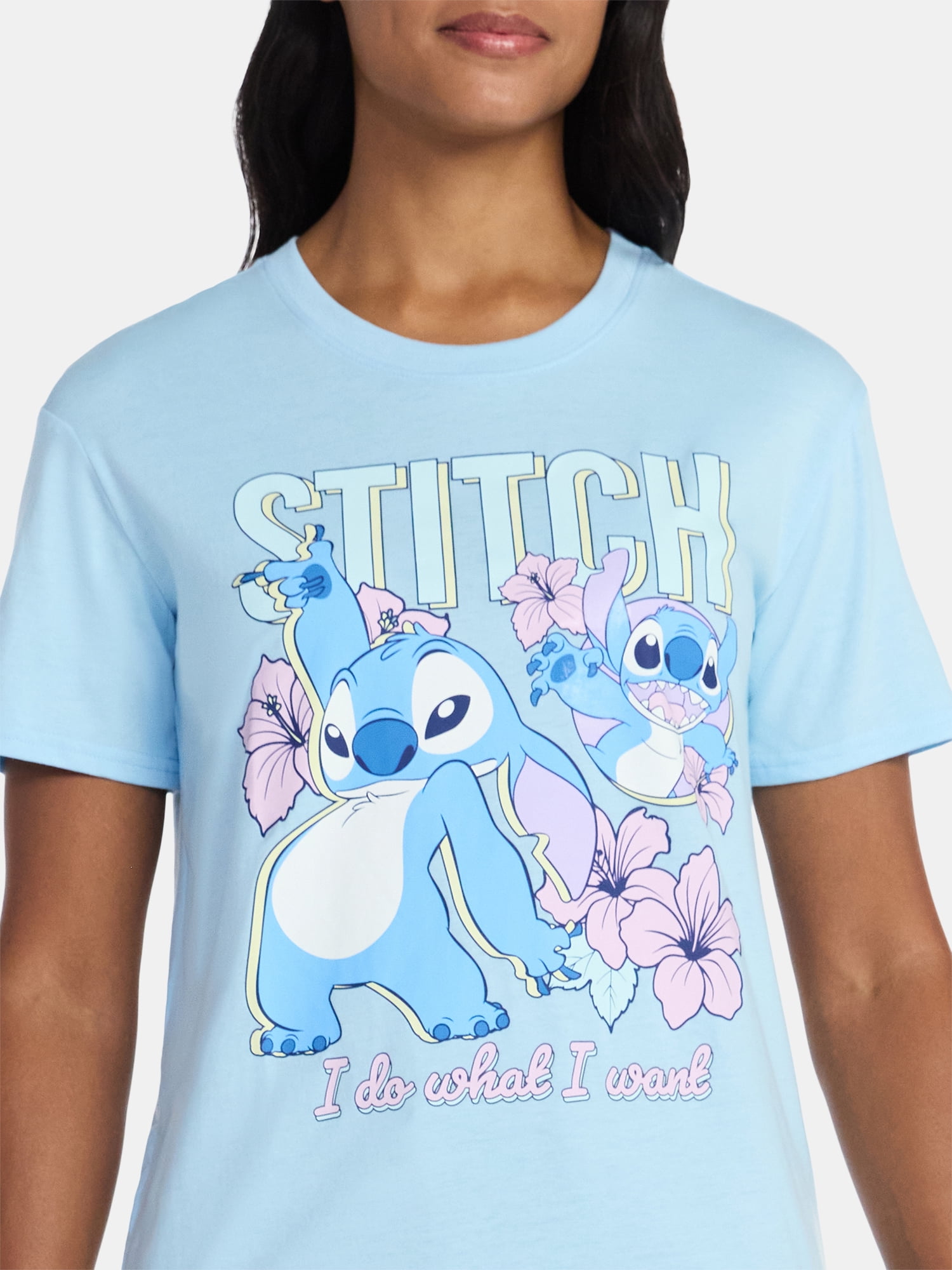 Stitch Women's Graphic Tee with Short Sleeves, Sizes XXS-XXL