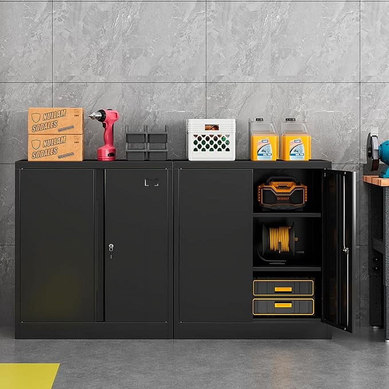 Buy Black Etal Storage Cabinet Locking Steel Storage Cabinet With 2 Doors, Lockable Etal - View #5