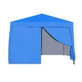 thumbnail image 4 of 10 x 10Ft Pop Up Portable Folding Canopy with 4pcs Weight Sand Bag and Storage Bag, Outdoor Gazebo Water-Resistant and UV Protection Canopy with Removable Sidewall with Zipper and Windows, Blue, 4 of 8