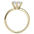 thumbnail image 3 of Solitaire Brilliance 2CT Round Brilliant Moissanite Solitaire Engagement 6 Prong Ring 18K Yellow Gold, Ring Size 11, 3 of 5