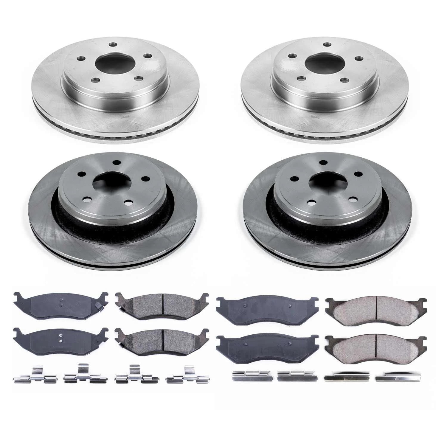 Power Stop Front and Rear Stock Replacement Brake Pad and Rotor Kit KOE2168