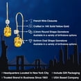 thumbnail image 2 of Gem Stone King 14K Yellow Gold Yellow Citrine and White Topaz French Wire Dangle Earrings for Women (0.96 Cttw, Gemstone November Birthstone, Oval 6X4MM and Round 2.5MM), 2 of 6