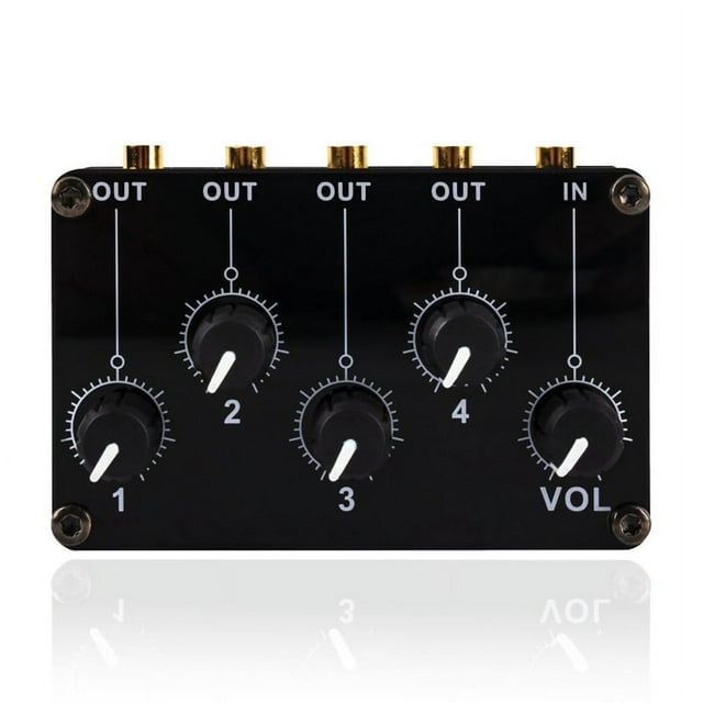 TM400 Mini 4 Channel Stereo Line Mixer 1In 4Out for Studio Recording Low Noise Small & Sophisticated Audio Passive Mixer