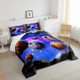 thumbnail image 4 of Galaxy Bedding Set Full Outer Space Themed Comforter Set, Solar System Bedding Comforter Sets for Teens Universe Themed Bedroom Decor Duvet Insert Space Starry Sky Planet Quilt, 4 of 5