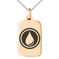 thumbnail image 1 of Stainless Steel Water Element Rune Engraved Small Rectangle Dog Tag Charm Pendant Necklace, 1 of 1