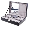 thumbnail image 2 of Caja de almacenamiento de reloj Caja de Almacenamiento de Relojes Joyerías Pulseras Anillos con Espejo Interior Colección para Hogar Mujeres Magideal Caja de almacenamiento de reloj, 2 of 7