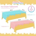 thumbnail image 5 of Ice Cream Party Tablecloth Ornament Disposable Blue Pink 2 Sheets, 5 of 5