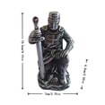 thumbnail image 2 of Medieval Knight Resin Figurine Statue, Exquisite Home Decor Ornament for Bedroom Living Room Office, Detailed Crusader Sculpture Gift for Men Dad​, Silver, 2 of 5