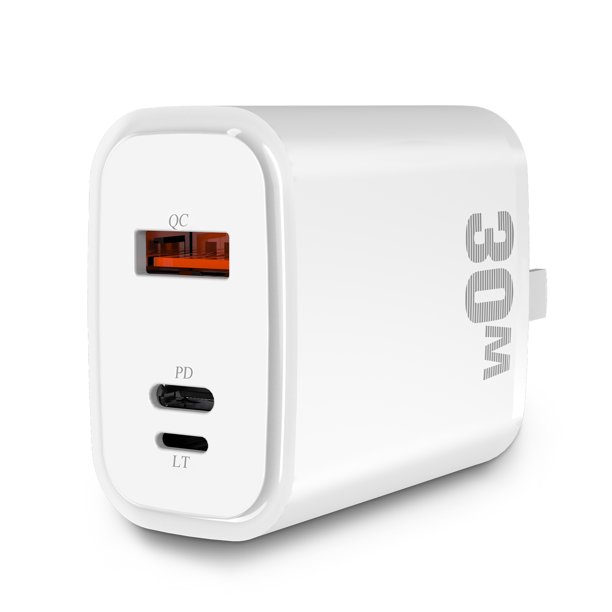 USB C Wall Charger Block 30W,1Pack Foldable Fast Charging Block,3Port