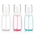 thumbnail image 1 of Paquete de 3 botellas de spray pequeñas, mini botellas de spray de 2 oz, botella de spray de viaje vacía, botellas de plástico de niebla fina (transparente+verde+rosa), 1 of 5