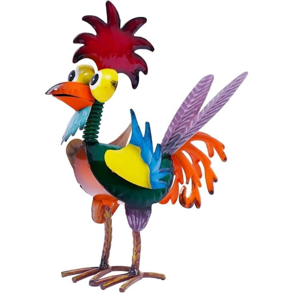Garden Rooster Statues Sculpture, Outdoor Animal Statues, Metal Rooster Statues, Chicken Ornaments Yard Art for Backyard Patio Lawn Decorations