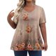 thumbnail image 1 of Camiseta de Manga Corta de Cuello en V Sólido Casual, Camisetas de Manga Corta para las Mujeres, 1 of 6