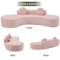 thumbnail image 6 of Aukfa 106" Curved Chaise Sofa Deep Seat Sofa for Living Room, 2 Pillows, Corduroy, Pink, 6 of 11