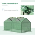 thumbnail image 4 of PetFurnishn 4' x 2' x 2' Portable Mini Greenhouse, Small Green House with PE Cover, Roll-up Zippered Windows for Indoor, Outdoor Garden, Green, 4 of 18