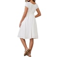 thumbnail image 3 of INSPIRE CHIC Vestidos de Maternidad para Mujeres Boho con Cinturón de Cintura de Manga Corta Verano Iglesia X-Large Blanco, 3 of 6