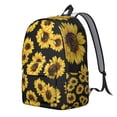 thumbnail image 2 of Floral Print Bookbag for School College and Work, Large Capacity Backpack with Laptop Compartment, Durable Everyday Bookbag for Commuting and Travel, Sunflower Flowers Design Unisex Gift, 2 of 5