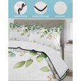 thumbnail image 4 of Quilts Twin XL Size, Eucalyptus Soft Comforter Bedding Set for Bed, Sage Green Brown Leaf Boho Minimalist White Lightweight Quilted Bedspread with Pillow Cover(2 Pieces) for All Season, 68x98 Inch, 4 of 6